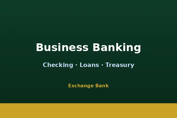 Small business owner using Exchange Bank business checking account portal on tablet at retail counter